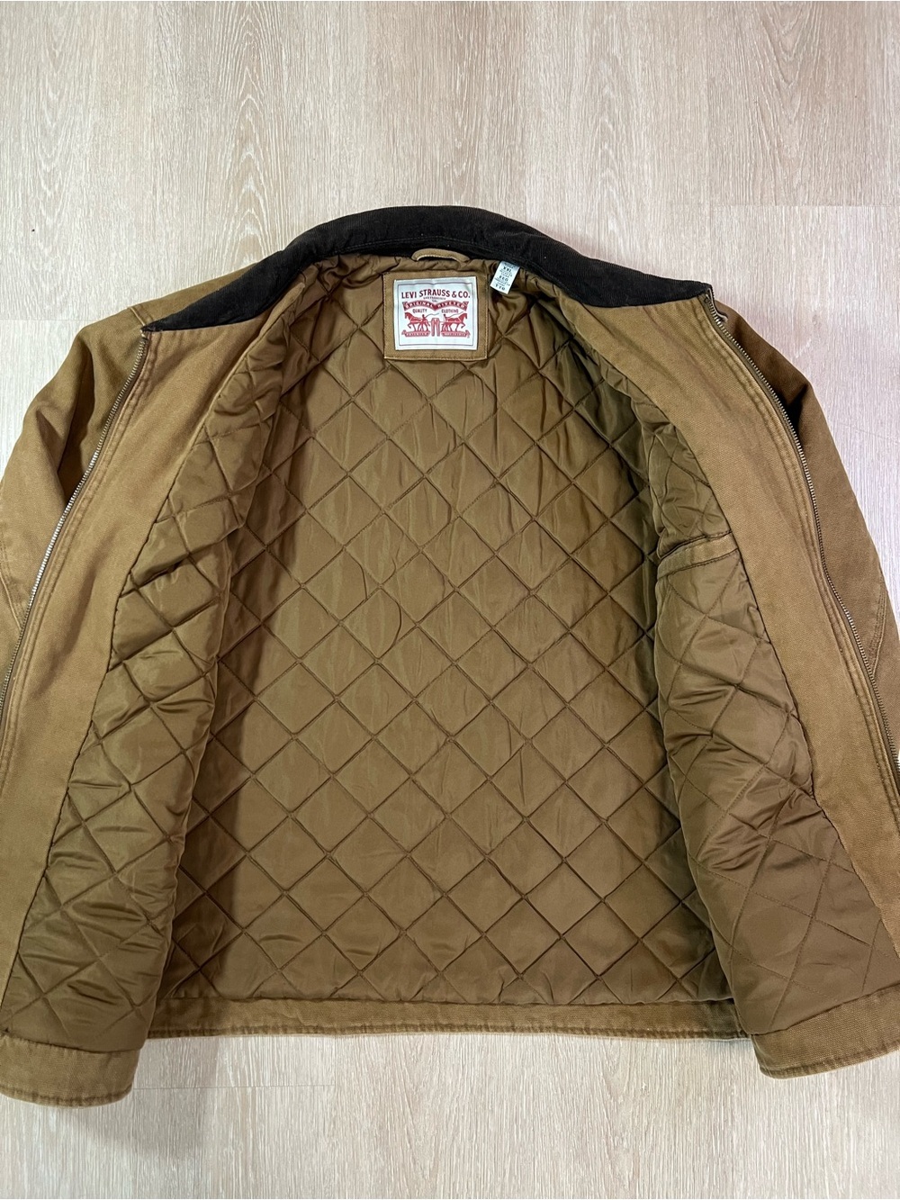 Levi's Tan Canvas Zip Jacket with Corduroy Collar - Picture 2 of 5